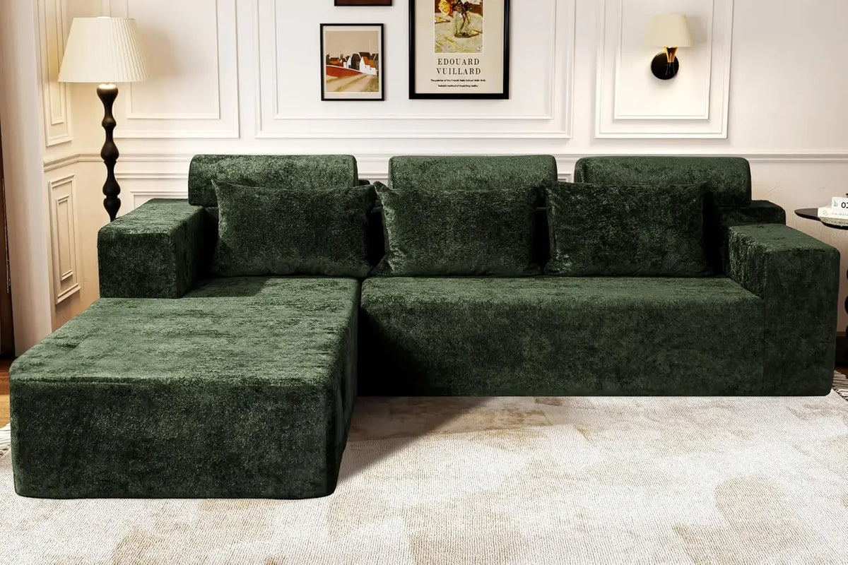 Cloud Sectional Couch L-Shape Chaise, Modern, Deep Seat, Modular Sofa for Living Room, Bedroom, Comfortable Couches