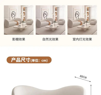 JB HCream Wind Sofa Small Apartment Living Room Simple Modern Clothing Store Beauty Salon Reception Rest Area