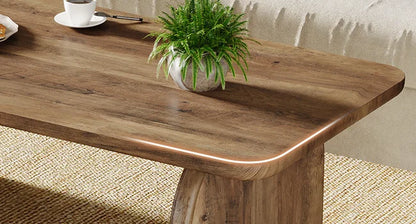 Rectangle Coffee Table,Wood Rectangular Living Room Table, Farmhouse Accent Center Low Cocktail Tea Table with Sturdy Base