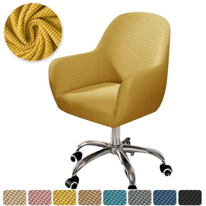 Solid Elastic Rotating Chair Cover Dining Room Spandex High Sloping Armchair Covers Office Chair Slipcover Coffee Bar Make Up