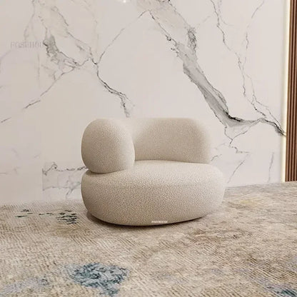 Nordic Simple Fabric Curved Living Room Sofas for Home Furniture Modern Luxury Lambswool Sofa Clothing Store Creative Sofa w