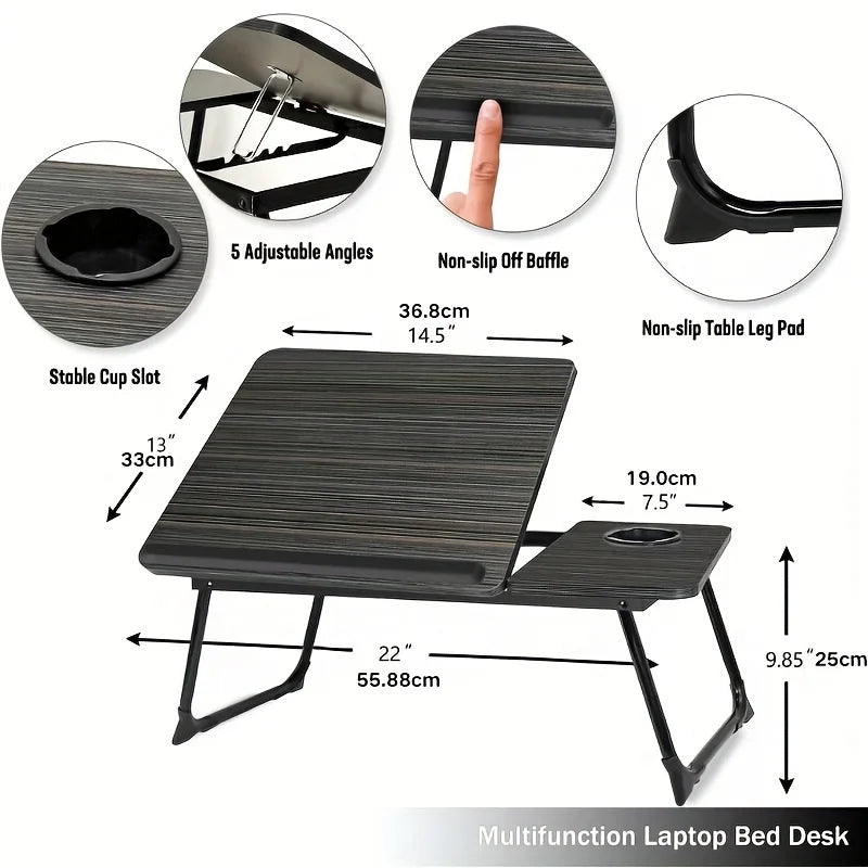 Adjustable Foldable Laptop Desk Portable Ergonomic Stand for Bed Sofa Notebook