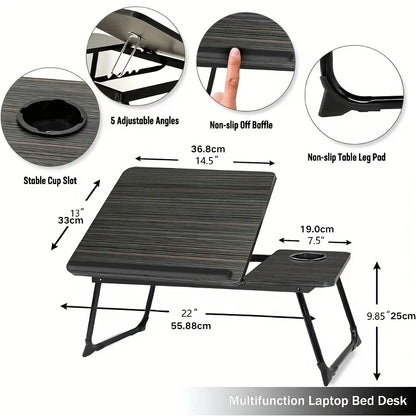 Adjustable Foldable Laptop Desk Portable Ergonomic Stand for Bed Sofa Notebook