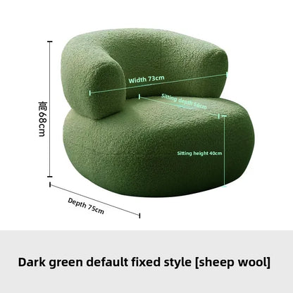 Nordic Designer Fabric Living Room Chairs Leisure Backrest Armchairs Bedroom Lambswool Luxury Single Sofa for Home Furniture