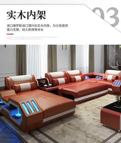 Functional living room comfortable sofa Large led creative sofa combination online celebrity style leisure sofa customization