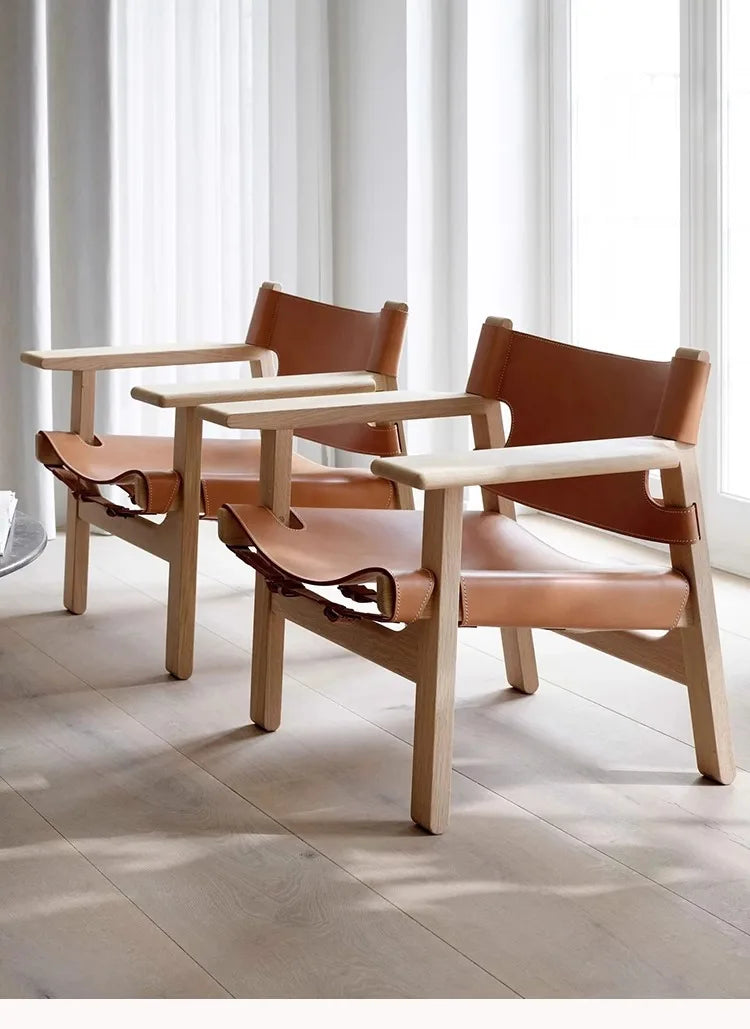 Luxury Modern Solid Wood Sofa Chair Leisure for Living Room Bedroom Lazy Lounge Single Mid century Leather Hotel Unique Design
