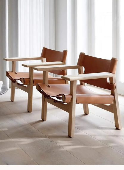 Luxury Modern Solid Wood Sofa Chair Leisure for Living Room Bedroom Lazy Lounge Single Mid century Leather Hotel Unique Design