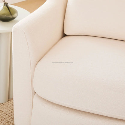 Hot Selling Modern White Fabric Lounge Chair Style Swivel Arm Living Room Single Sofa Chairs
