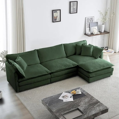 #For L-Shaped Modular Sectional Sofa, 3-Seater Comfy Cloud Couch with Ottoman/Chaise & 5 Pillows for Living Room Bedroom&