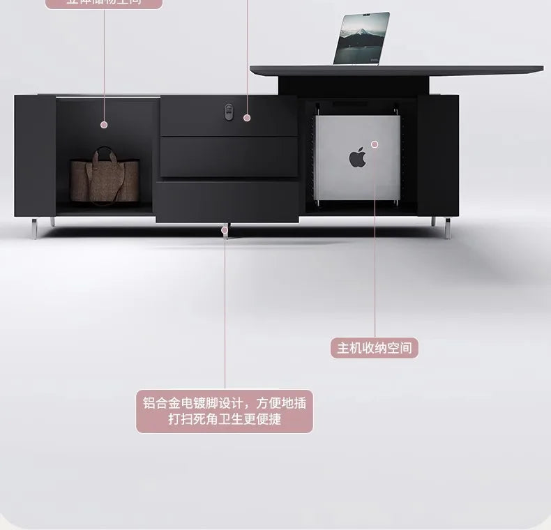 Simple and light luxury office desk and chair combination President's table Manager table Large desk office