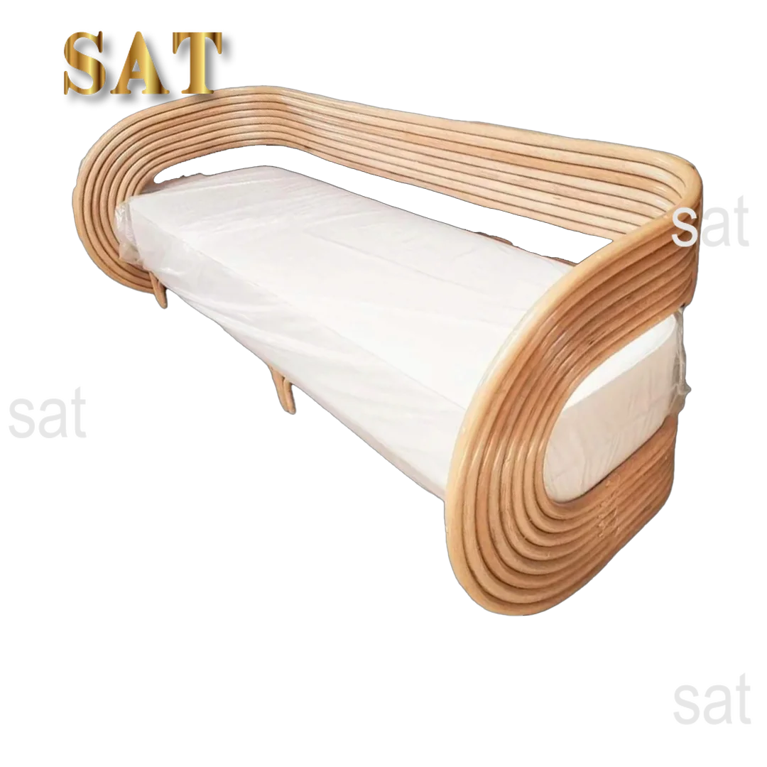 Hot Sales Modern, Sustainable, Stylish & Comfortable Natural Rattan Sofa With Foam