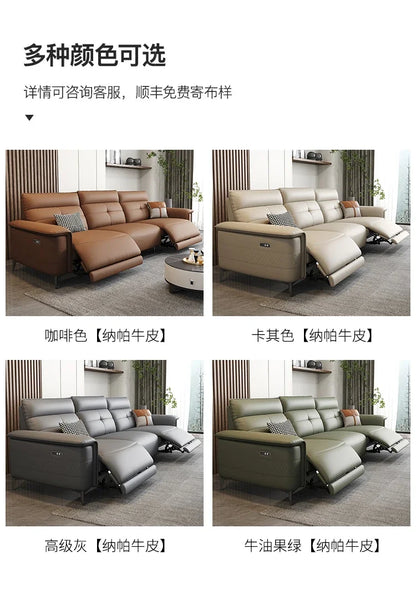 Vintage European Reclining Sofa Leather Office Designer Italiano Couch Adjustable Height Adults Sofa Inflavel Indoor Furniture