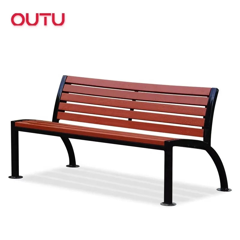 Customized Outdoor Aluminum Park Benches Patio Bench Seat Plastic Wood Long Urben Furniture for Public Area