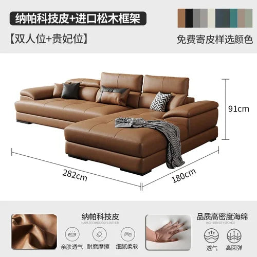 European Living Room Sofa Genuine Leather Sectional Corner Sofas Modular Luxury Sofa Sala De Estar De Luxo Modern Furniture
