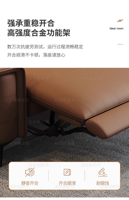 Vintage European Reclining Sofa Leather Office Designer Italiano Couch Adjustable Height Adults Sofa Inflavel Indoor Furniture