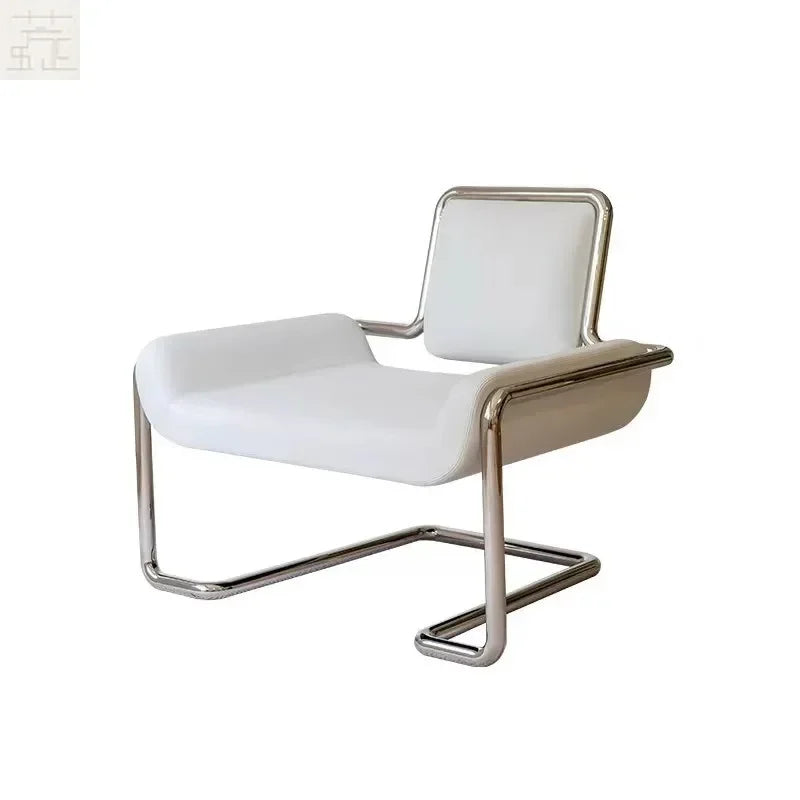 Medieval designer stainless steel embossed leisure chair personalized single sofa chair