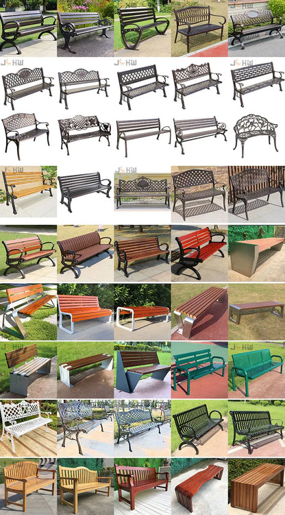 Hot Sales Cast Iron Outdoor Park Street Bench Seat Durable Metal Garden Bench