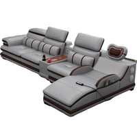 New Fashion L Shape Smart Massage Couch Living Room Furniture Leather Sofas