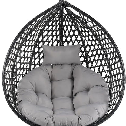 Outdoor/Indoor Wicker Swing Chair with Stand, Egg Hammock for Patio, Garden, Living Room