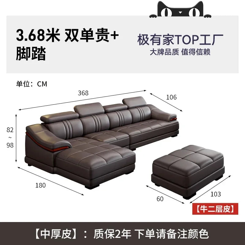 Floor Designer Living Room Sofas Couch Leather Nordic Minimalist Sofas Relaxing Room Decor Sillon Cama Lounge Suite Furniture