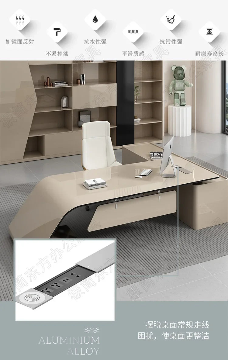 Luxury European Office Desk Wooden Study Computer Gaming Standing Office Desk Bedroom Conference Design Ufficio Home Furniture