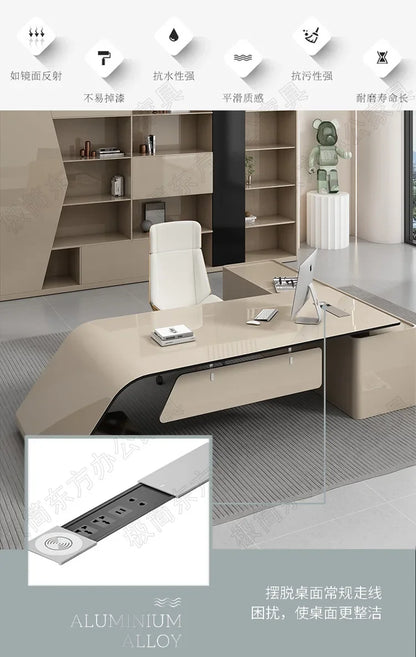 Luxury European Office Desk Wooden Study Computer Gaming Standing Office Desk Bedroom Conference Design Ufficio Home Furniture