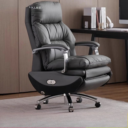 AOLIVIYA Top Layer Cowhide Electric Executive Chair for Home Office Comfortable Computer Swivel Chair Business President Reclini