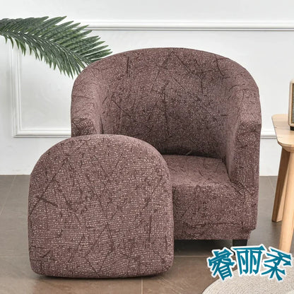Stretch Club Chair Slipcover 2 Piece Printed Tub Chair Slipcover Stretch Armchair Cover Single Sofa Cover Furniture Protector