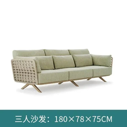 New arrive Nordic outdoor sofa rainproof rattan cafe courtyard hotel garden leisure card seat combination420