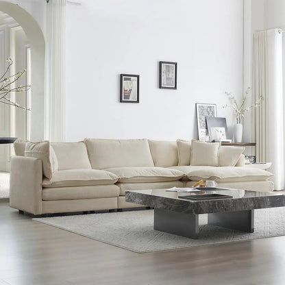 #For Modular Sectional Sofa, Convertible Modern L Shaped Sofa Chenille Cloud Couches Set with Ottoman for Living Room&