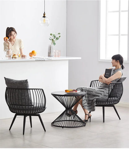 Living Room Furniture Bedroom Light Luxury Minimalist Single Sofa Chair Lounge Chair Nordic Wrought Iron Living Room Chairs