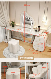 User-friendly Nordic Led Mirror Dressing Table Brown Drawer Bedroom Light Dressing Table Beautiful Storage Furniture Comfy