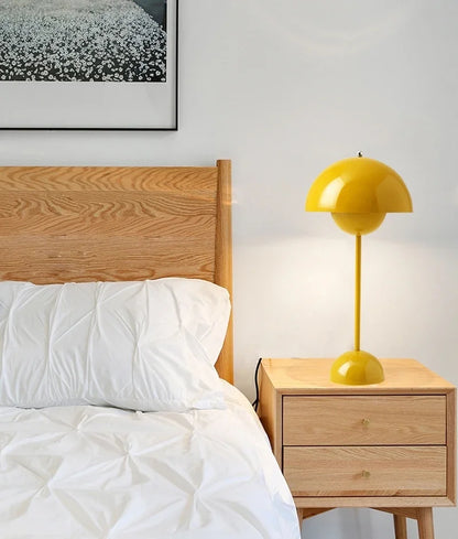 Nordic modern minimalist bedroom bedside lamp creative  flower bud cream style small table