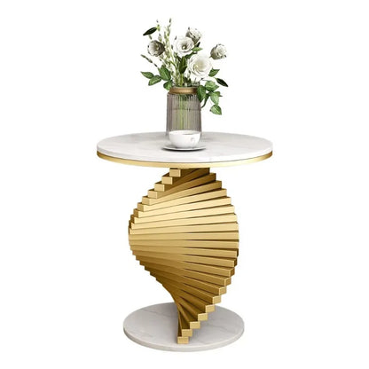 Italian style light luxury living room sofa marble edge several creative balcony metal coffee table