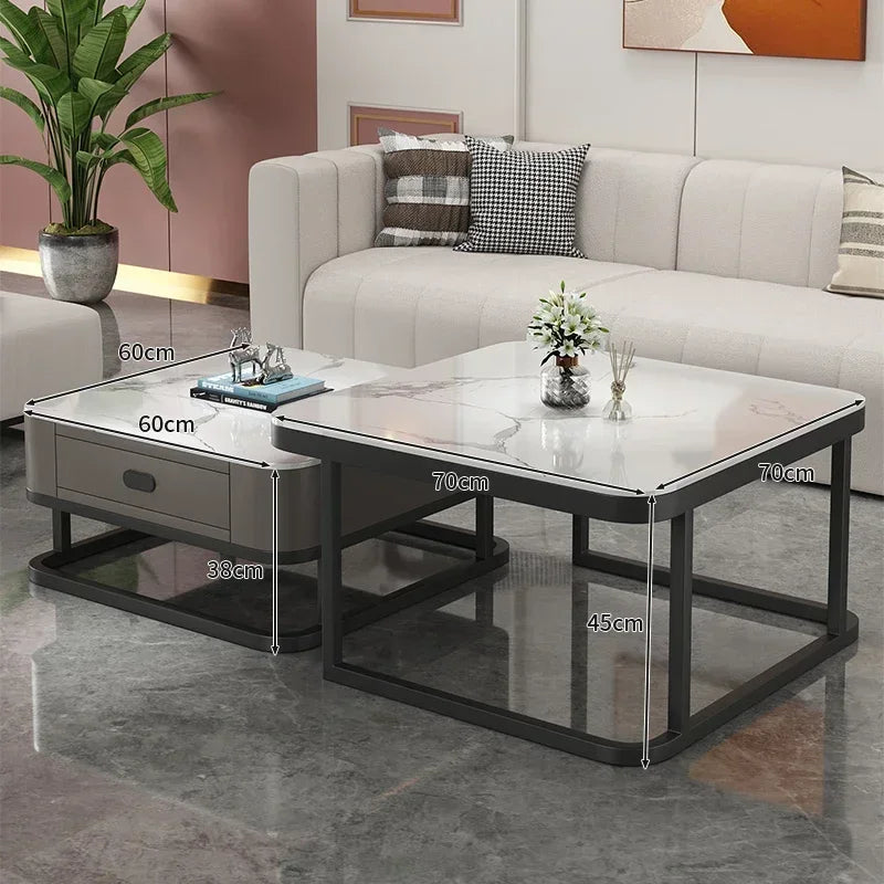 Glass Luxury Coffee Tables Bedside Centre Center Coffee Tables Gold Combination Nordic Basse De Salon Living Room Furniture