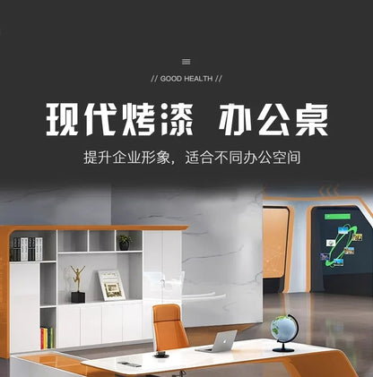 L Shaped Wooden Designer Office Desks Modern Luxury Drawers Large Computer Desks Asthetic Study Escritorio Office Furniture