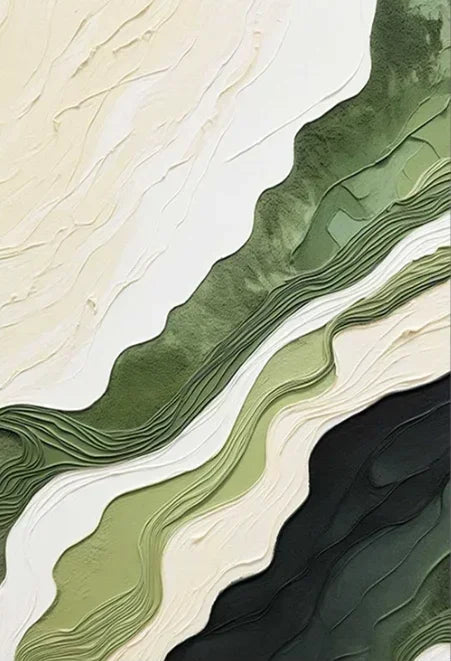 Golden green minimalist abstract art canvas painting, high-quality wall painting poster printing, living room bedroom porch h