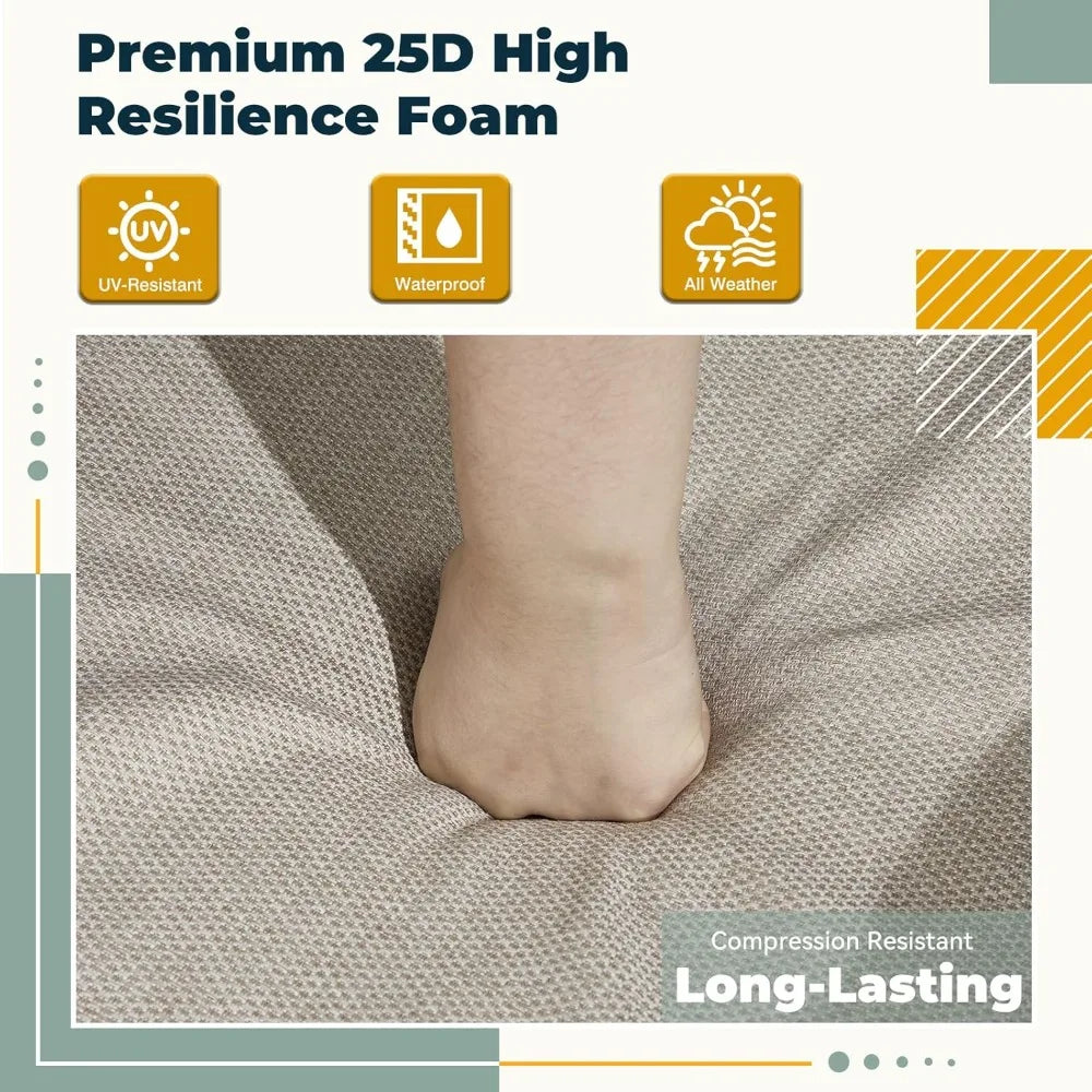 6-Piece Wicker Patio Furniture Set, Outdoor Conversation Set with PE Rattan Sectional Sofa & Swivel Chairs – Ideal for Indoor