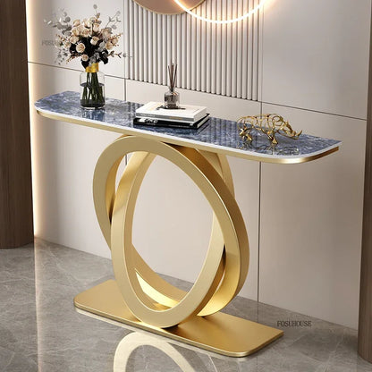 Luxury Iron Console Table Italian Semi-circular Entrance Cabinet Tables Home Furniture Creative Corridor Entryway Table