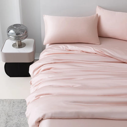 100% Mulberry Silk Bedding Set Solid Color Natural Silk Duvet Cover Set Twin King Queen Size Bed 3pcs/4pcs/5pcs Bed Sheet Set