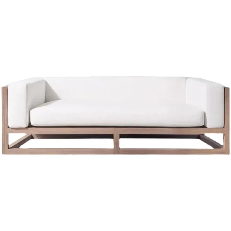 Nordic outdoor double sofa high-end teak villa hotel courtyard garden