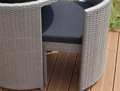 Balcony Rattan Garden Furniture Set 3-piece Courtyard Terrace Outdoor Round Table and Chairs Patio Leisure Table and Chairs B