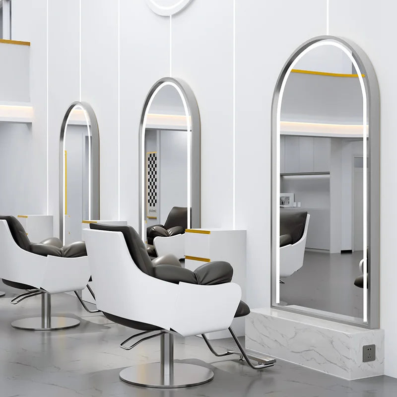 HJ Barber Shop Mirror Quick Cut Special Mirror Hair Salon Internet celebrity hair salon Full Lamp Mirror