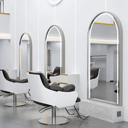 HJ Barber Shop Mirror Quick Cut Special Mirror Hair Salon Internet celebrity hair salon Full Lamp Mirror