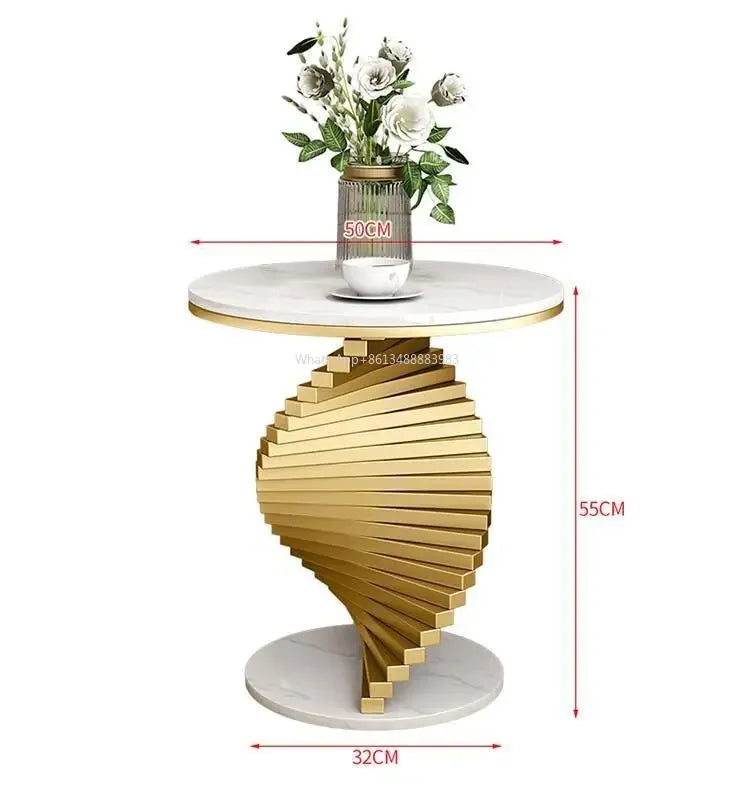 Style Light Luxury Marble Side Table Living Room  Sofa Corner  Creativity Balcony Small   Internet Celebrity Bedside Round