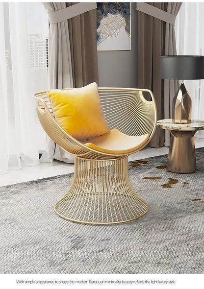 Cream Style Single Sofa Chair Designer Light Luxury Living Room Reception Table Balcony Leisure Table Chair Three Piece Set