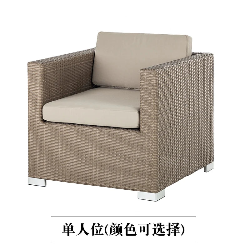 Outdoor Coffee Table Garden Sofas Combination Leisure Nordic Lawn Garden Sofas Simple Pe Rattan Furniture Sofá Jardín MHHYSF