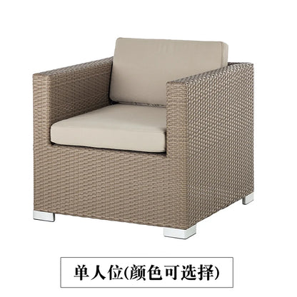 Outdoor Coffee Table Garden Sofas Combination Leisure Nordic Lawn Garden Sofas Simple Pe Rattan Furniture Sofá Jardín MHHYSF