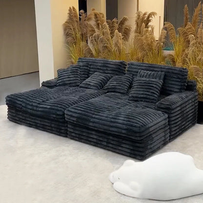Nordic Sofabed Vacuum Compression Sofa Bed Modern Simple Lazy Sofa Bed  Thick Strip Velvet Large Sofa Bed Living Room Furniture