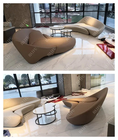 FRP Moon Sofa Hall d'hôtel Canapé de réception de forme spéciale